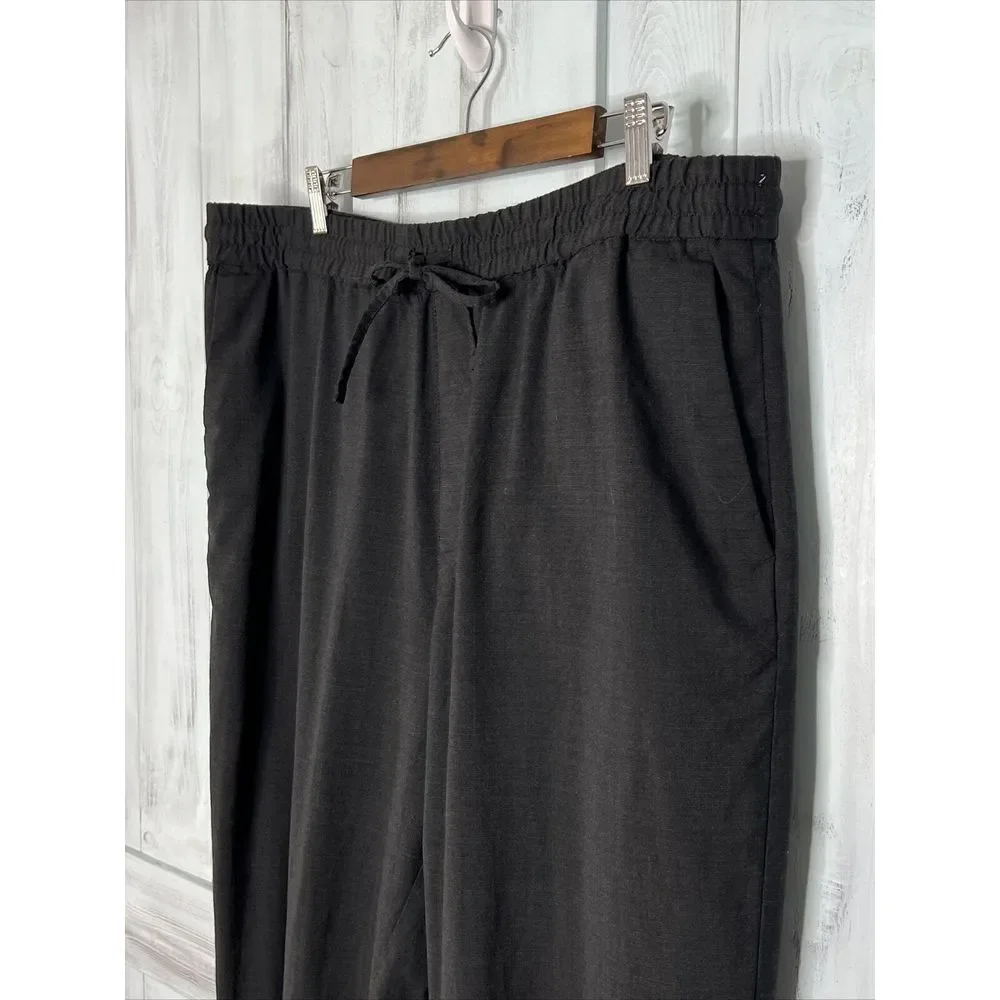 BANANA REPUBLIC BLACK ATHLETIC TAPERED MARZOTTO WOOL DRAWSTRING BEACH‎ PANTS XL